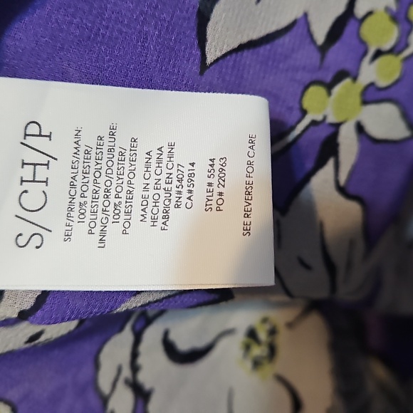 CAbi Vivid Violet Floral Cami Top With Adjustsble Straps - Picture 9 of 9